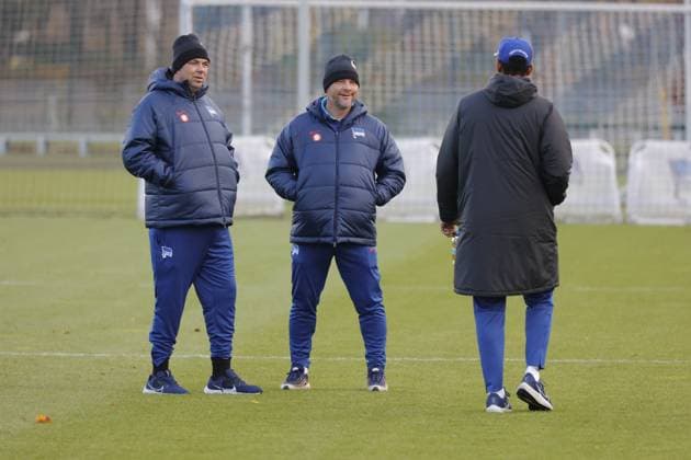 Germany, Berlin, Sportpark, GER, 2 FBL, Hertha BSC, Season 2023 24, Training, Photo Andreas Menger, Goalkeeping coach, Pál Dárdai,Coach Hertha BSC