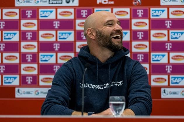 GOOGLE Pixel Frauen Bundesliga 1 FC Koeln TSG Hoffenheim 13 11 2023 Stephan Lerch TSG Hoffenheim, coach laughing in the press conference GOOGLE Pixel Frauen Bundesliga 1 FC Koeln TSG Hoffenheim, Koeln, Franz Kremer Stadion DFB REGULATIONS PROHIBIT ANY USE OF PHOTOGRAPHS AS IMAGE SEQUENCES AND OR QUASI VIDEO Copyright: xBEAUTIFULxSPORTS Wunderlx