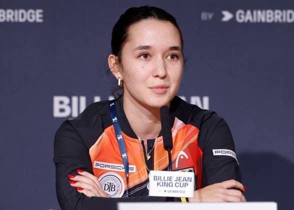 Team Germany, Eva Lys,Portrait,Portraet, Press conference, press conference, Billie Jean King Cup 2023 Finals Tennis Billie Jean King Cup 2023 Finals ITF Davis Cup Estadio la Cartuja Sevilla Andalucia Spain November 9, 2023 Copyright: xx