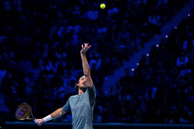 Foto Marco Alpozzi LaPresse 14 Novembre 2023 Torino - Italia - - Tennis Nitto ATP, Tennis Herren Finals - Stefanos TSITSIPAS (GRE) vs Holger RUNE (DEN) Nella foto: November 14, 2023 Turin - Italy - Sport - Tennis Nitto ATP Finals - Stefanos TSITSIPAS (GRE) vs Holger RUNE (DEN) In the pic:  Copyright: xMarcoxAlpozzi LaPressex