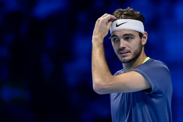Nitto ATP, Tennis Herren Finals - Day Three Taylor Fritz of USA looks on during the exhibition singles match against Hubert Hurkacz of Poland during day three of the Nitto ATP Finals. Turin Italy Copyright: xNicolòxCampox