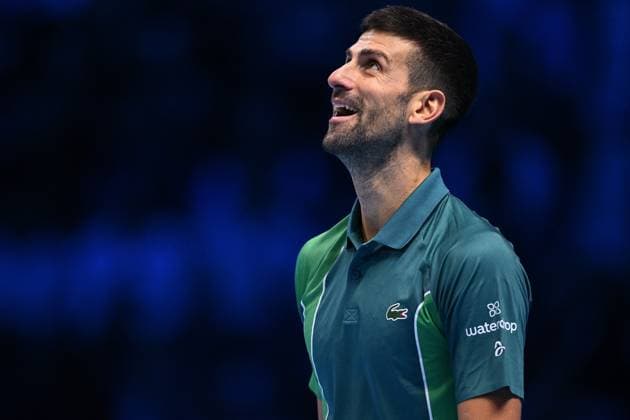 Foto Marco Alpozzi LaPresse 14 Novembre 2023 Torino - Italia - - Tennis Nitto ATP, Tennis Herren Finals - Novak DJOKOVIC (SRB) vs Jannik SINNER (ITA) Nella foto: Novak Djokovic (Serbia) November 14, 2023 Turin - Italy - Sport - Tennis Nitto ATP Finals - Novak DJOKOVIC (SRB) vs Jannik SINNER (ITA) In the pic: Novak Djokovic (Serbia)  Copyright: xMarcoxAlpozzi LaPressex