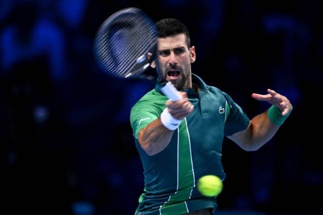 Foto Marco Alpozzi LaPresse 14 Novembre 2023 Torino - Italia - - Tennis Nitto ATP, Tennis Herren Finals - Novak DJOKOVIC (SRB) vs Jannik SINNER (ITA) Nella foto: Novak Djokovic (Serbia) November 14, 2023 Turin - Italy - Sport - Tennis Nitto ATP Finals - Novak DJOKOVIC (SRB) vs Jannik SINNER (ITA) In the pic: Novak Djokovic (Serbia)  Copyright: xMarcoxAlpozzi LaPressex