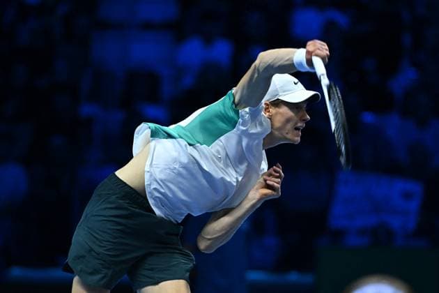 Nitto ATP, Tennis Herren Finals - Turin Jannik Sinner (ITA) during his second round match at the 2023 Nitto ATP Finals in Turin, Italy on November 14, 2023. Photo by Corinne Dubreuil ABACAPRESS.COM Turin Italy  Copyright: xDubreuilxCorinne ABACAx