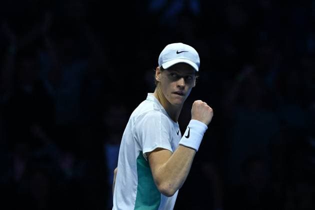 Nitto ATP, Tennis Herren Finals - Turin Jannik Sinner (ITA) during his second round match at the 2023 Nitto ATP Finals in Turin, Italy on November 14, 2023. Photo by Corinne Dubreuil ABACAPRESS.COM Turin Italy  Copyright: xDubreuilxCorinne ABACAx