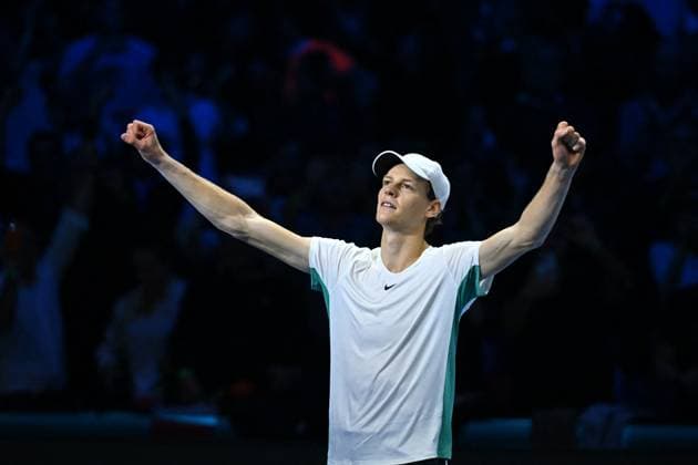 Nitto ATP, Tennis Herren Finals - Turin Jannik Sinner (ITA) during his second round match at the 2023 Nitto ATP Finals in Turin, Italy on November 14, 2023. Photo by Corinne Dubreuil ABACAPRESS.COM Turin Italy  Copyright: xDubreuilxCorinne ABACAx