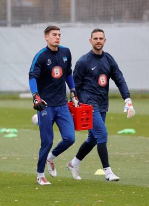 Germany, Berlin, Sportpark, GER, 2 FBL, Hertha BSC, Season 2023 24, Training, Photo Robert Kwasigroch, Marius Gersbeck