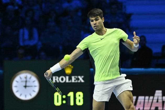 Tennis - Nitto ATP, Tennis Herren Finals Torino 2023 - Carlos Alcaraz - Espagne TENNIS : Nitto Atp Finals Torino 2023 - 15 11 2023 - ChrysleneCaillaud Panoramic 
