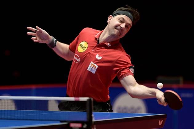 Sport Themen der Woche KW46 Sport Bilder des Tages TT Pokal-Viertelfinale Borussia Düsseldorf - TSV Bad Königshofen am 15.11.2020 im ARAG CenterCourt in Düsseldorf Timo Boll ( Düsseldorf ) *** TT Cup quarter-finals Borussia Düsseldorf TSV Bad Königshofen on 15 11 2020 at the ARAG CenterCourt in Düsseldorf Timo Boll Düsseldorf xJFx