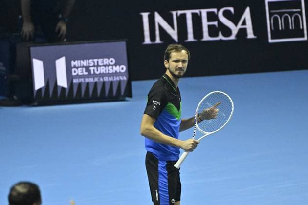 Tennis - Nitto ATP, Tennis Herren Finals Torino 2023 - Daniil Medvedev - Russie TENNIS : Nitto Atp Finals Torino 2023 - 15 11 2023 - ChrysleneCaillaud Panoramic 