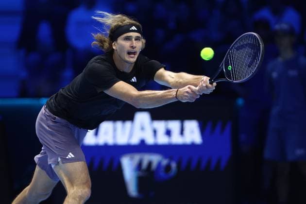 Daniil Medvedev vs Alexander Zverev Alexander Zverev of Germany in action during the Round Robin singles match between Daniil Medvedev of Russia and Alexander Zverev of Germany on Day four of the Nitto ATP, Tennis Herren World Tour Finals at Pala Alpitour on November 15, 2023 in Turin, Italy Torino Pala Alpitour Italy Copyright: xMarcoxCanonierox
