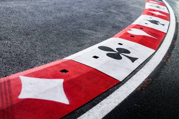 kerb, vibreur, during the 2023 Formula 1 Heineken Silver Las Vegas Grand Prix, 21th round of the 2023 Formula One World Championship, WM, Weltmeisterschaft from November 17 to 19, 2023 on the Las Vegas Strip Circuit, in Las Vegas, USA - F1 - LAS VEGAS GRAND PRIX 2023 DPPI Panoramic  00123046_AV3_3104