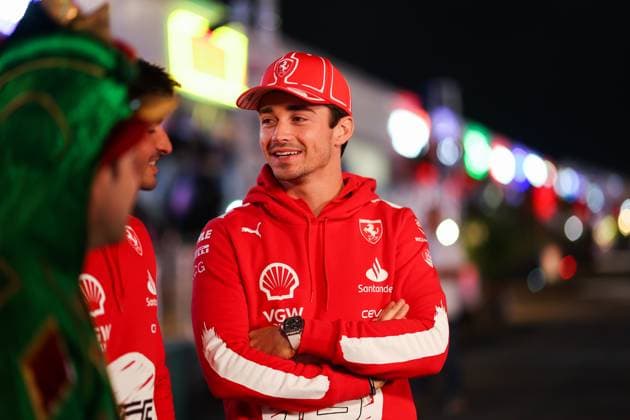 LECLERC Charles (mco), Scuderia Ferrari SF-23, portrait during the 2023 Formula 1 Heineken Silver Las Vegas Grand Prix, 21th round of the 2023 Formula One World Championship, WM, Weltmeisterschaft from November 17 to 19, 2023 on the Las Vegas Strip Circuit, in Las Vegas, USA - F1 - LAS VEGAS GRAND PRIX 2023 DPPI Panoramic  00123046_AV3_3293