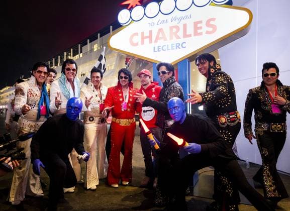 LAS VEGAS - Charles Leclerc (Ferrari) is welcomed upon arrival for the media day prior to the Formula 1 Grand Prix at the Las Vegas Strip Circuit. ANP SEM VAN DER WAL F1 Grand Prix of Las Vegas - Previews 2022 23 xVIxANPxSportx xxANPxIVx 483993834 originalFilename: 483993834.jpg