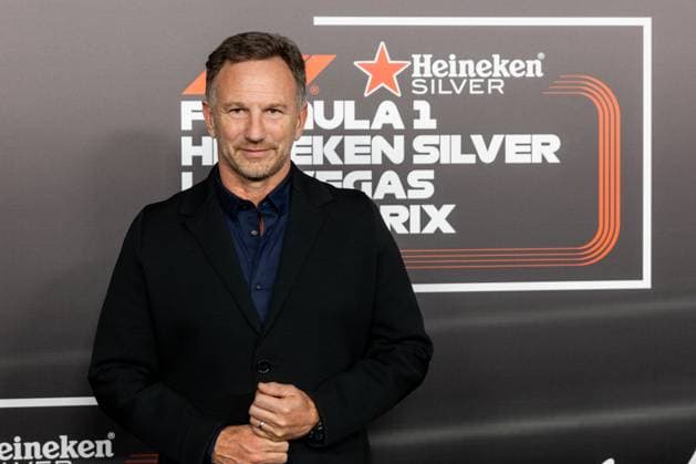 LAS VEGAS, NV - NOVEMBER 15: Red Bull team principal Christian Horner poses during the red carpet event at the F1 Las Vegas Grand Prix on Wednesday, November 15 on the Las Vegas Street Circuit in Las Vegas, NV. (Photo by Bob Kupbens Icon Sportswire) AUTO: NOV 15 F1 Las Vegas Grand Prix EDITORIAL USE ONLY Icon231116041