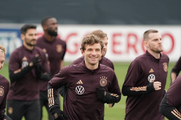 Thomas Müller Germany Germany in a good mood 16 11 2023 Training German national team, DFB Campus Frankfurt