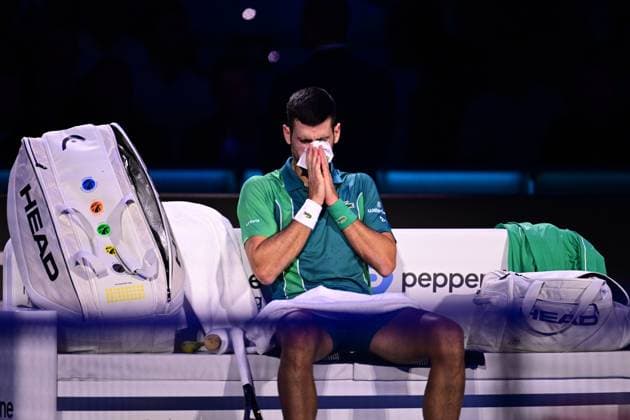 Foto Marco Alpozzi LaPresse 16 Novembre 2023 Torino - Italia - - Tennis Nitto ATP, Tennis Herren Finals - Novak DJOKOVIC (SRB) vs Hubert HURKACZ (POL) Nella foto: Novak Djokovic (Serbia) November 16, 2023 Turin - Italy - Sport - Tennis Nitto ATP Finals - Novak DJOKOVIC (SRB) vs Hubert HURKACZ (POL) In the pic: Novak Djokovic (Serbia)  Copyright: xMarcoxAlpozzi LaPressex