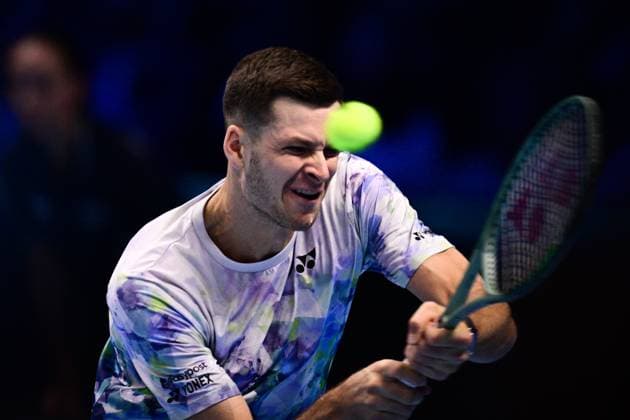 Foto Marco Alpozzi LaPresse 16 Novembre 2023 Torino - Italia - - Tennis Nitto ATP, Tennis Herren Finals - Novak DJOKOVIC (SRB) vs Hubert HURKACZ (POL) Nella foto: Hubert HURKACZ (POL) November 16, 2023 Turin - Italy - Sport - Tennis Nitto ATP Finals - Novak DJOKOVIC (SRB) vs Hubert HURKACZ (POL) In the pic: Hubert HURKACZ (POL)  Copyright: xMarcoxAlpozzi LaPressex