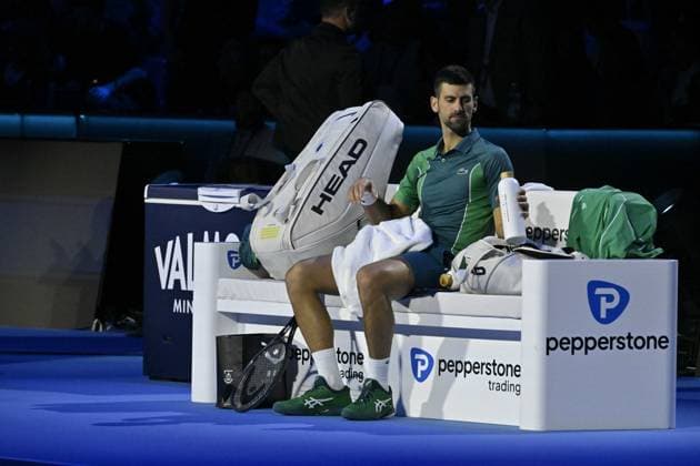 Tennis - Nitto ATP, Tennis Herren Finals Torino 2023 - Novak Djokovic - Serbie TENNIS : Nitto Atp Finals Torino 2023 - 16 11 2023 - ChrysleneCaillaud Panoramic 