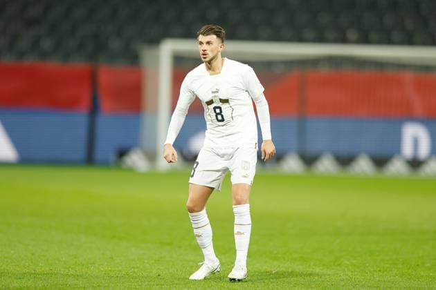 Lazar Samardzic (SRB), NOVEMBER 15, 2023 - Football Soccer : FIFA International Friendly, Länderspiel, Nationalmannschaft match between Belgium - Serbia at the Den Dreef Stadium in Heverlee, Belgium. Noxthirdxpartyxsales  (235832484)