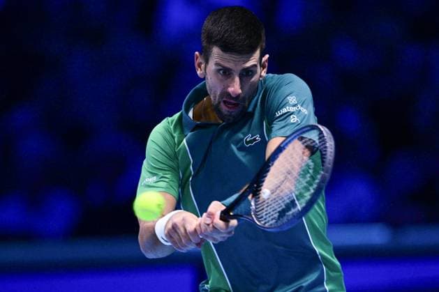 Foto Marco Alpozzi LaPresse 16 Novembre 2023 Torino - Italia - - Tennis Nitto ATP, Tennis Herren Finals - Novak DJOKOVIC (SRB) vs Hubert HURKACZ (POL) Nella foto: Novak Djokovic (Serbia) November 16, 2023 Turin - Italy - Sport - Tennis Nitto ATP Finals - Novak DJOKOVIC (SRB) vs Hubert HURKACZ (POL) In the pic: Novak Djokovic (Serbia)  Copyright: xMarcoxAlpozzi LaPressex