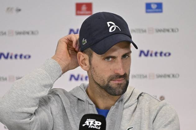 Tennis - Nitto ATP, Tennis Herren Finals Torino 2023 -Novak Djokovic - Serbie - press conference, PK, Pressekonferenz TENNIS : Nitto Atp Finals Torino 2023 - 16 11 2023 - ChrysleneCaillaud Panoramic 