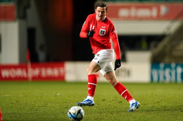 SOCCER - EURO 2024 Quali, EST vs AUT TALLINN,ESTONIA,16.NOV.23 - SOCCER - European Qualifiers 2024, OEFB international match, Länderspiel, Nationalmannschaft Estonia vs Austria. Image shows Michael Gregoritsch (AUT).  GEPAxpictures xJohannesxFriedl
