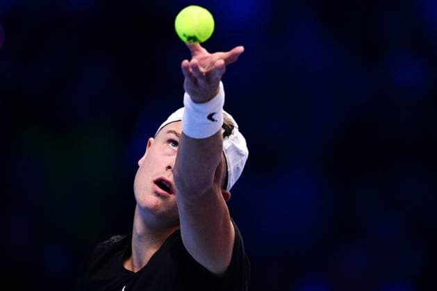 Foto Marco Alpozzi LaPresse 16 Novembre 2023 Torino - Italia - - Tennis Nitto ATP, Tennis Herren Finals - Jannik SINNER (ITA) ) vs Holger RUNE (DEN) Nella foto:Holger Rune (Denmark) November 16, 2023 Turin - Italy - Sport - Tennis Nitto ATP Finals - Jannik SINNER (ITA) ) vs Holger RUNE (DEN) In the pic: Holger Rune (Denmark)  Copyright: xMarcoxAlpozzi LaPressex