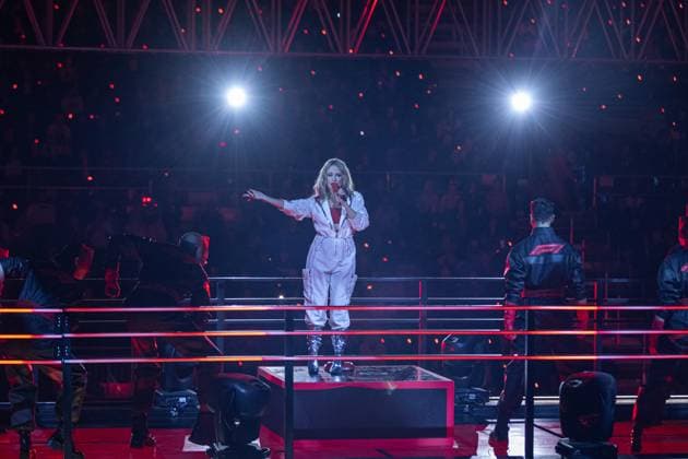 Las Vegas F1 GP 2023 - Wednesday Kylie Minogue show during the opening ceremony at Formula 1 Heineken Silver Las Vegas Grand Prix on Nov 15, 2023 in Las Vegas, USA. Las Vegas United States  Copyright: xRobertxSzaniszlox originalFilename:szaniszlo-notitle231116_np0Ci.jpg