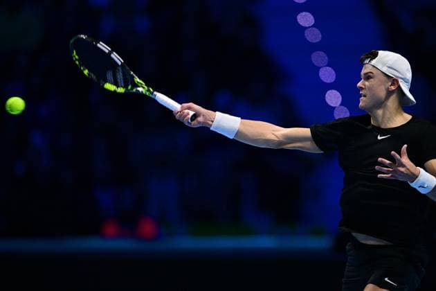 Foto Marco Alpozzi LaPresse 16 Novembre 2023 Torino - Italia - - Tennis Nitto ATP, Tennis Herren Finals - Jannik SINNER (ITA) ) vs Holger RUNE (DEN) Nella foto:Holger Rune (Denmark) November 16, 2023 Turin - Italy - Sport - Tennis Nitto ATP Finals - Jannik SINNER (ITA) ) vs Holger RUNE (DEN) In the pic: Holger Rune (Denmark)  Copyright: xMarcoxAlpozzi LaPressex