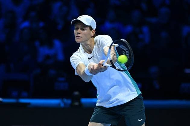 Nitto ATP, Tennis Herren Finals - Turin Jannik Sinner (ITA) during his third round match at the 2023 Nitto ATP Finals in Turin, Italy on November 16, 2023. Photo by Corinne Dubreuil ABACAPRESS.COM Turin Italy  Copyright: xDubreuilxCorinne ABACAx