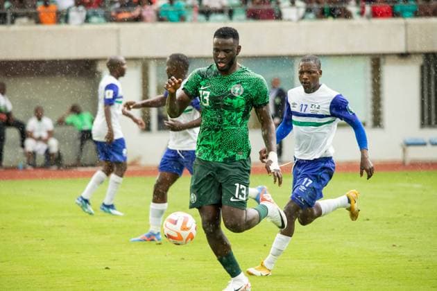 UYO, NIGERIA - NOVEMBER 16: Boniface Victor of Nigeria during the World Cup Qualifiers match between Nigeria and Lesotho at Godswill Akpabio International Stadium on November 16, 2023 in Uyo, Nigeria. Photo by Victor Ihechi Copyright: xVICTOR.IOx