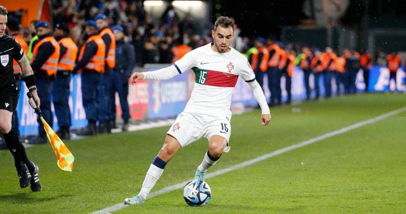 Photo Manuel Geisser 16 11 2023 Rheinpark Stadion Vaduz ,Liechtenstein , Season 2023 2024 Men Soccer European Championship Qualification Group Stage Liechtenstein Portugal Ricardo Horta Portugal