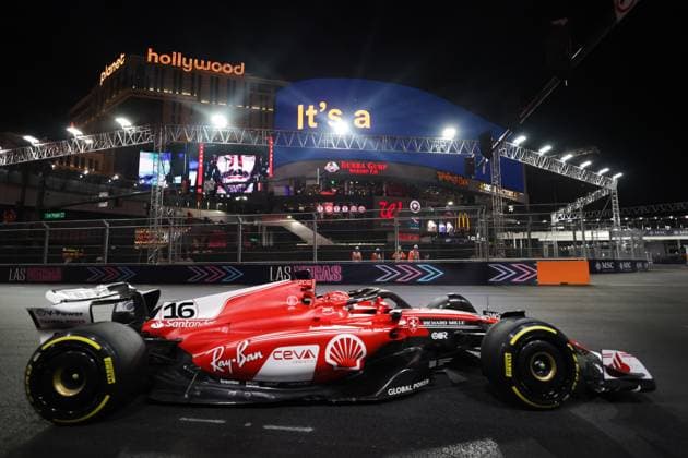 F1 Las Vegas Grand Prix 2023 Practice 2 Charles Leclerc of Ferrari during second practice ahead of the Formula 1 Las Vegas Grand Prix at Las Vegas Strip Circuit in Las Vegas, United States on November 17, 2023. Las Vegas United States  Copyright: xJakubxPorzyckix originalFilename:porzycki-f1lasveg231117_np6Ot.jpg