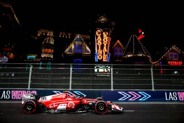 55 Carlos Sainz ESP, Scuderia Ferrari , F1 Grand Prix of Las Vegas at Las Vegas Strip Circuit on November 17, 2023 in Las Vegas, United States of America Photo by HOCH ZWEI Las Vegas United States of America