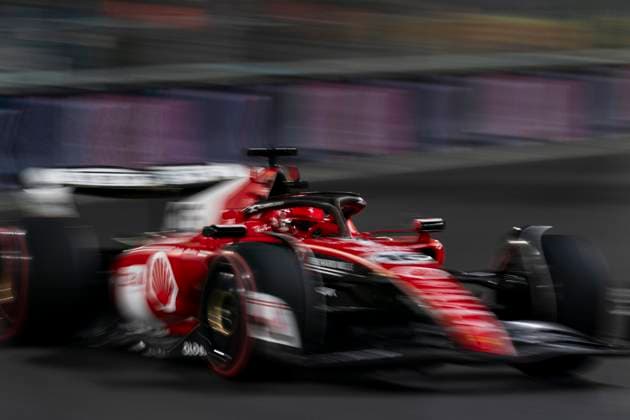 Monaco s Formula One driver Charles Leclerc of Scuderia Ferrari in action during the second free practice session of the Formula One Las Vegas Grand Prix at the Las Vegas Strip Circuit in Las Vegas on Friday, November 17, 2023. The race is set to start on Saturday at 10 p.m. local time, or 0600GMT, Sunday, November 19, 2023.  LAV2023111731 GREGxNASH
