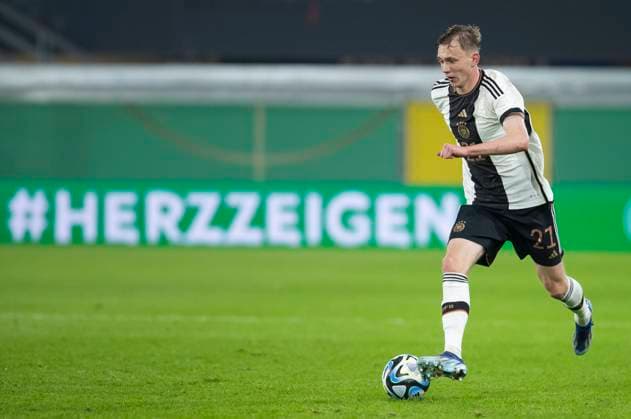 UEFA U21 EM 2025 Qualifier Germany Estonia 17 11 2023 Maximilian Beier 21, Germany UEFA U21 EM 2025 Qualifier, Germany Estonia, 6 group match, 17 11 2023, Home Deluxe Arena, Paderborn, Copyright: xBEAUTIFULxSPORTS Meuselx