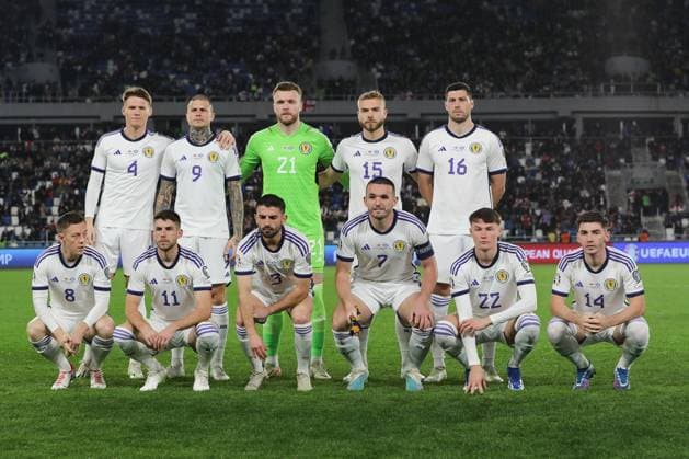 Team photo of Scotland prior to the UEFA European Championship, EM, Europameisterschaft Qualifying match between Georgia and Scotland at the The Boris Paitchadze Dinamo Arena on November 16, 2023 in Tbilisi, Georgia. Tbilisi Boris Paitchadze Dinamo Arena, Akaki Tsereteli Avenue, Didube District, Tbilisi, 0112, Georgia Georgia Copyright: xArturxStabulnieksx 337589