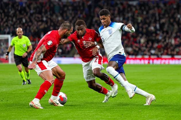 England v Malta Euro 2024 17 11 2023. Qualifier Marcus Rashford (11) of England during the Euro 2024 qualifier match between England and Malta at Wembley Stadium, London, England on 17 November 2023. Editorial use only , Copyright: xNigelxKeenex PSI-18410-0022