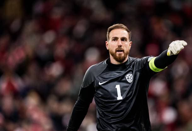 231117 Goalkeeper Jan Oblak of Slovenia during the UEFA Euro Qualifier football match between Denmark and Slovenia on November 17, 2023 in Copenhagen Photo Petter Arvidson BILDBYRAN code PA PA0689 fotboll football soccer fotball em kval uefa euro qualifier emkval em kvalifisering denmark slovenia bbeng  Copyright: PETTERxARVIDSON BB231117PA062