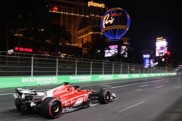F1 Las Vegas Grand Prix 2023 Practice 2 Charles Leclerc of Ferrari during second practice ahead of the Formula 1 Las Vegas Grand Prix at Las Vegas Strip Circuit in Las Vegas, United States on November 16, 2023. Las Vegas United States  Copyright: xJakubxPorzyckix originalFilename:porzycki-f1lasveg231117_npX08.jpg