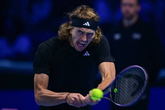 Foto Marco Alpozzi LaPresse 17 Novembre 2023 Torino - Italia - - Tennis Nitto ATP, Tennis Herren Finals - Andrey RUBLEV (RUS) vs Alexander ZVEREV (GER) Nella foto: Alexander Zverev (Germany) November 17, 2023 Turin - Italy - Sport - Tennis Nitto ATP Finals - Andrey RUBLEV (RUS) vs Alexander ZVEREV (GER) In the pic: Alexander Zverev (Germany)  Copyright: xMarcoxAlpozzi LaPressex