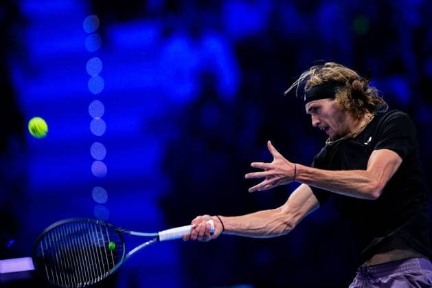 Foto Marco Alpozzi LaPresse 17 Novembre 2023 Torino - Italia - - Tennis Nitto ATP, Tennis Herren Finals - Andrey RUBLEV (RUS) vs Alexander ZVEREV (GER) Nella foto: Alexander Zverev (Germany) November 17, 2023 Turin - Italy - Sport - Tennis Nitto ATP Finals - Andrey RUBLEV (RUS) vs Alexander ZVEREV (GER) In the pic: Alexander Zverev (Germany)  Copyright: xMarcoxAlpozzi LaPressex