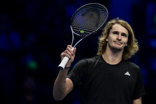 Sport Bilder des Tages Nitto ATP, Tennis Herren Finals - Day Six Alexander Zverev of Germany celebrates the victory at the end of the round robin singles match against Andrey Rublev of Russia during day six of the Nitto ATP Finals. Turin Italy Copyright: xNicolòxCampox