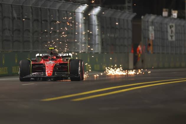 16th November 2023; Las Vegas, Nevada, USA. F1 Grand Prix of USA, Las Vegas; Practice Sessions; Carlos Sainz of Ferrari during Free Practise 2  ActionPlus12577089 ShaunxBrooks