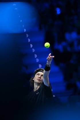 Nitto ATP, Tennis Herren Finals - Turin Andrey Rublev (RUS) during his third round match at the 2023 Nitto ATP Finals in Turin, Italy on November 17, 2023. Photo by Corinne Dubreuil ABACAPRESS.COM Turin Italy  Copyright: xDubreuilxCorinne ABACAx