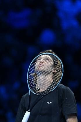 Nitto ATP, Tennis Herren Finals - Turin Andrey Rublev (RUS) during his third round match at the 2023 Nitto ATP Finals in Turin, Italy on November 17, 2023. Photo by Corinne Dubreuil ABACAPRESS.COM Turin Italy  Copyright: xDubreuilxCorinne ABACAx