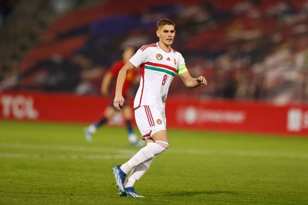 Peter Barath (HUN), NOVEMBER 17, 2023 - Football Soccer : UEFA Under-21 Championship qualifying round match between U21, U 21 Spain 2-0 U21 Hungary at the Estadio Nuevo Colombino in Huelva, Spain. Noxthirdxpartyxsales  (236013628)