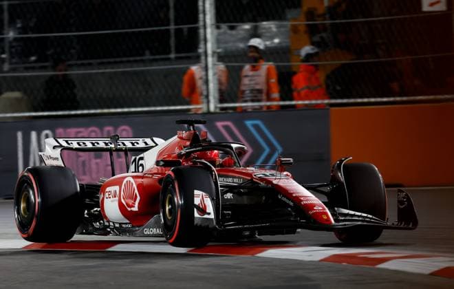 16 Charles Leclerc MCO, Scuderia Ferrari , F1 Grand Prix of Las Vegas at Las Vegas Strip Circuit on November 18, 2023 in Las Vegas, United States of America Photo by HOCH ZWEI Las Vegas United States of America