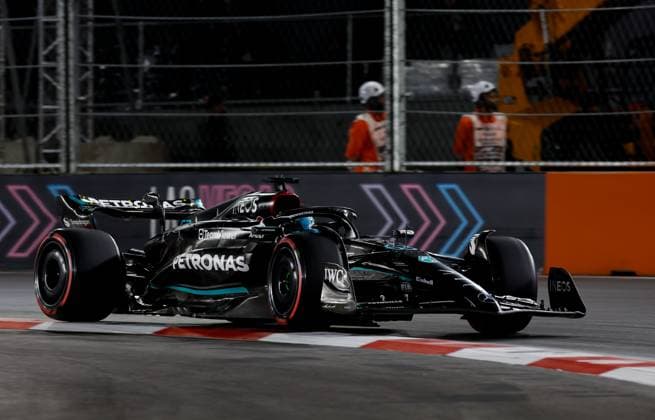 63 George Russell GBR, Mercedes AMG Petronas F1 Team , F1 Grand Prix of Las Vegas at Las Vegas Strip Circuit on November 18, 2023 in Las Vegas, United States of America Photo by HOCH ZWEI Las Vegas United States of America